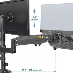 Dual Arm Clamp for LCD TV | Full Motion | 22-32" | Gas Spring Support | Desk Monitor Holder