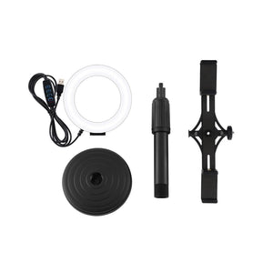 Horizontal Dual Phone Brackets Desktop Ring Light Kit | 4.7 - Inch