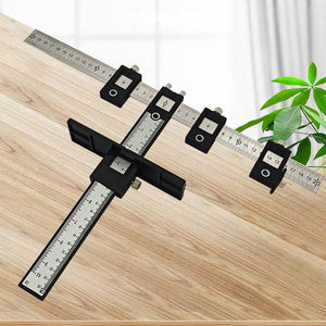 Aluminum Punch Locator for Cabinet Doors | All Aluminum Alloy | Black