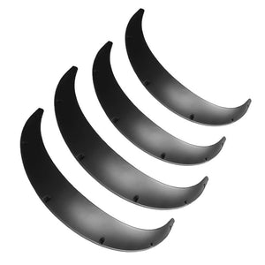 Universal Car Fender Flares | 4 Pcs | Black | Unpainted | Wheel Eyebrow Protection