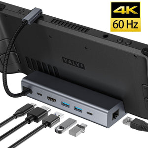 6-in-1 Docking Station for Steam Deck | HDMI | RJ45 | USB 3.0 | USB-C PD 100W