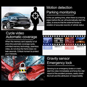 4.3" Dual-Lens HD Night Vision Driving Recorder with Parking Monitoring & Motion Detection | VS6 Car