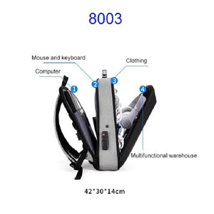 Hard Shell Backpack Alloy Frame Anti-theft Computer Bag for Men | Red