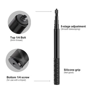 Adjustable Dual-Head Handlebar Mount for Motorcycle Selfie Stick