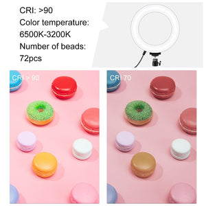 16cm USB LED Ring Light | With Tripod | 3 Modes | Black