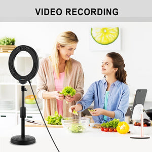 16cm USB LED Ring Light | With Tripod | 3 Modes | Black
