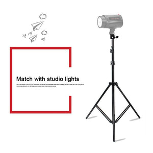Professional Aluminum Lighting Stand for Studio Flash | 68-200cm Height | Black
