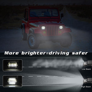 7 Inch LED Headlight | H4 | DC 9-30V | 30W | IP67 | 3000Lm | 6000K | 8 LEDs | Jeep Wrangler