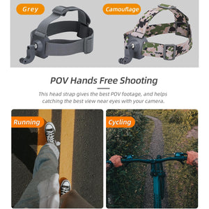 Adjustable 360 Degree Head Strap for Action Cameras | Camouflage