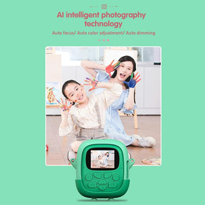 720P HD Reversible Mini Digital Camera | For Children | Cartoon Print | Pink