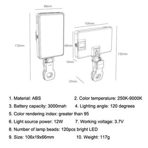 Portable Clip - On Fill Light for Mobile Phone & Tablet Selfies