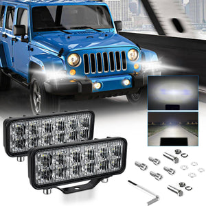 14W | 9-30V | 6 Inch Waterproof Car Work Headlight | Includes Wire Set