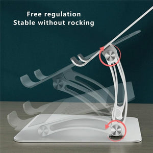 Adjustable Laptop Stand | Aluminum Alloy Desktop Riser | Silver