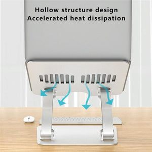 Adjustable Laptop Stand | Aluminum Alloy Desktop Riser | Silver