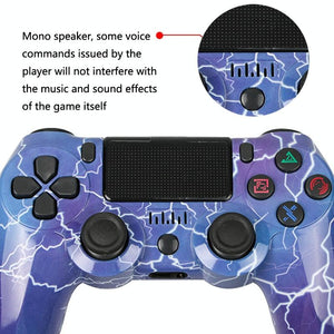 Wireless Bluetooth Game Controller | For PS4 | With Dual Vibration & Light Strip | White