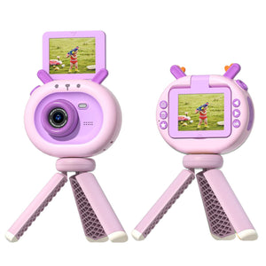 180° Flip-Screen Cartoon Digital Camera with Stand | 2.4" | 1080p HD | Violet