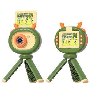 180° Flip-Screen Cartoon Digital Camera with Stand | 2.4" | 1080p HD | Violet