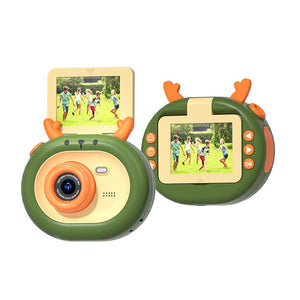 180° Flip-Screen Cartoon Digital Camera with Stand | 2.4" | 1080p HD | Violet