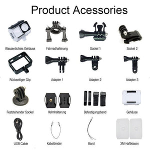 Outdoor Waterproof Dual-Screen WiFi Sports Camera with Anti-Shake HD Video