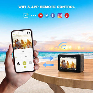 Outdoor Waterproof Dual-Screen WiFi Sports Camera with Anti-Shake HD Video