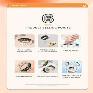 Smart Ring | Heart Rate | Blood Oxygen | Sleep Monitoring | Rose Gold | Size 7