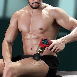 Compact LCD Muscle Massager with Mini Fascia Gun | Black