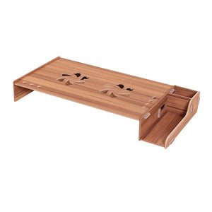 Wood Monitor Stand with Keyboard Storage | TBD049404601A