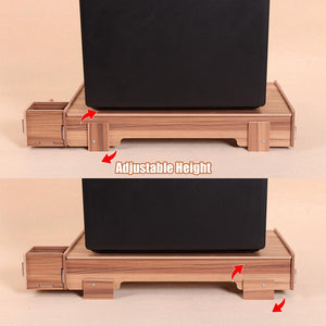 Wood Monitor Stand with Keyboard Storage | TBD049404601A