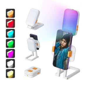 Mini RGB Fill Light with Phone Holder | White