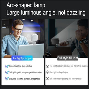 Portable Mini Clip - On LED Fill Light for Video Conferencing & Live Streaming | Black