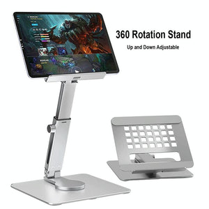 Portable Telescopic Desktop Phone Stand | Foldable & Rotating | Silver