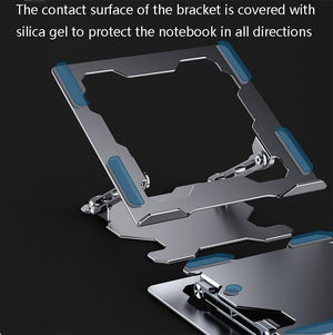 Foldable Laptop Stand | Hollow Design Heat-Dissipating Flat Desktop | Deep Space Gray
