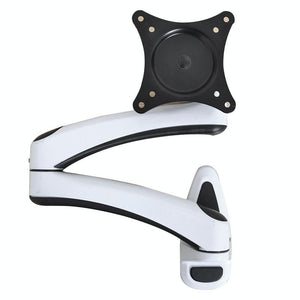 White Dual-Section Telescopic Monitor Stand | Wall-Mounted