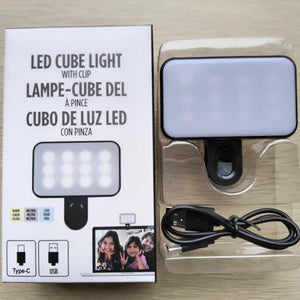 Rechargeable Selfie Light | Phone | Laptop | Tablet | Black