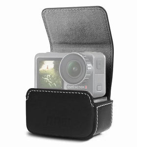 Waterproof Mini Leather Case | For DJI Action | GoPro | SJCam | Xiaomi Mi Jia | Storage Box | Black