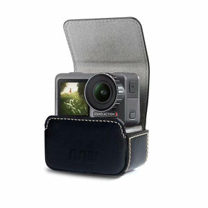 Waterproof Mini Leather Case | For DJI Action | GoPro | SJCam | Xiaomi Mi Jia | Storage Box | Black
