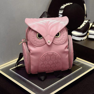 Women’s Owl Print PU Backpack | Colourful & Stylish | Black