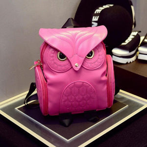 Women’s Owl Print PU Backpack | Colourful & Stylish | Black