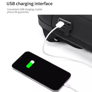 Large Capacity Waterproof Laptop Backpack with USB Port for Business Travel | Light Grey