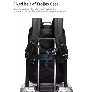 Large Capacity Waterproof Laptop Backpack with USB Port for Business Travel | Light Grey