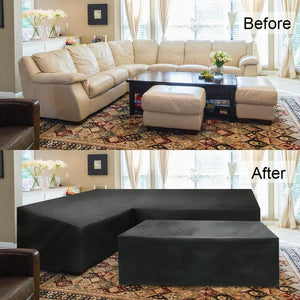 Waterproof Outdoor Corner Sofa Cover | 300x300x98cm | Black