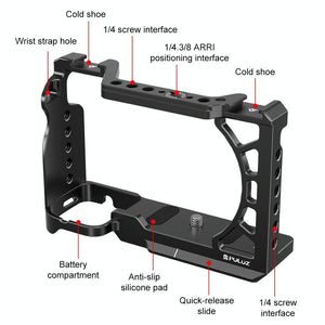 Metal Camera Cage for Sony A6500 / A6400 / A6300 / A6000 | Stabilizer Rig | Black