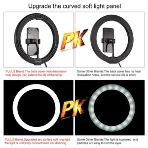 10.2" Ring Light with USB | 3 Modes | Dual Colour | Phone Clamp