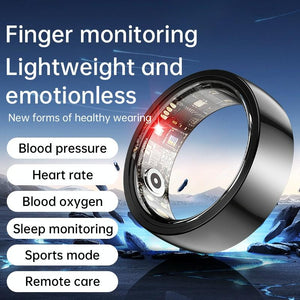 Smart Ring | Heart Rate | Blood Oxygen | Sleep & Sports Modes | Size 9 | White