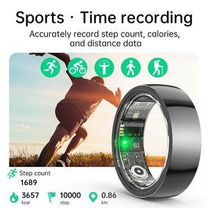 Smart Ring | Heart Rate | Blood Oxygen | Sleep & Sports Modes | Size 9 | White