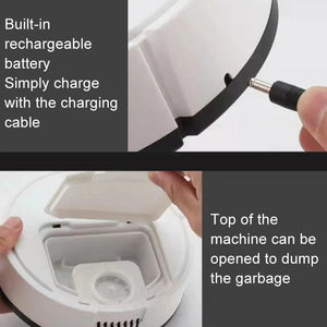 Smart USB Charging Robot Vacuum | For Family Cleaning | White