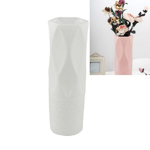 3-Piece Plastic Vase Set | For Dry & Wet Flower Arrangements & Floral Decor | Gray