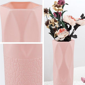 3-Piece Plastic Vase Set | For Dry & Wet Flower Arrangements & Floral Decor | Gray