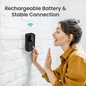 Wireless Smart Video Doorbell | 90 Degree Wide Angle | White