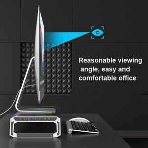 Foldable Laptop Stand with RGB Lighting & USB Expansion | Monitor Rack | Obsidian Black